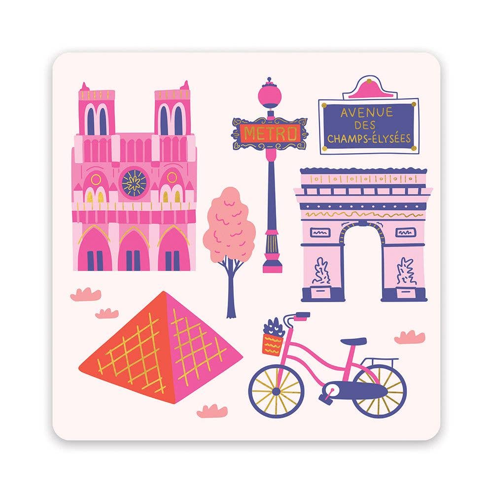 Mini Note Card Set – Paris-Themed Cards with Envelopes & Stickers
