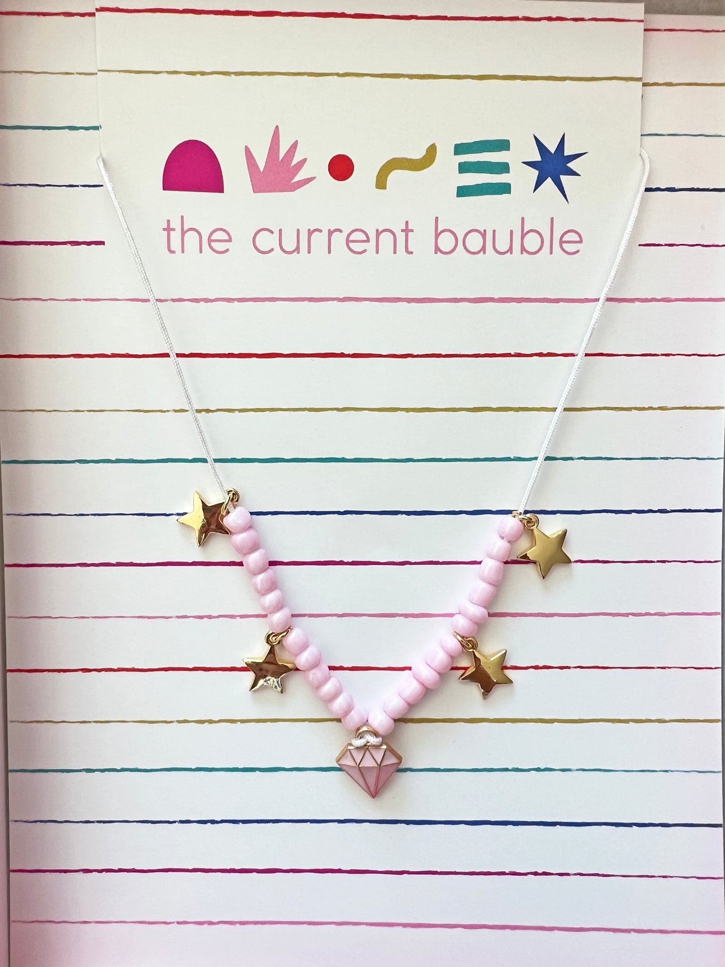 Girls Dainty Bauble Charm Beaded Necklace