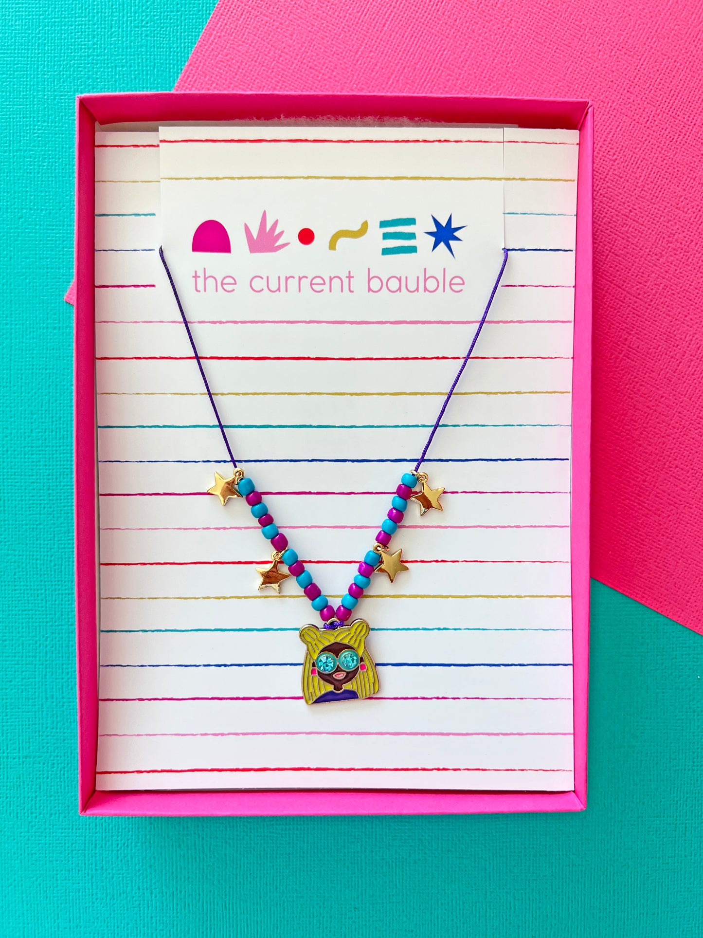 Girls Dainty Cool Girl Magic Charm Beaded Necklace