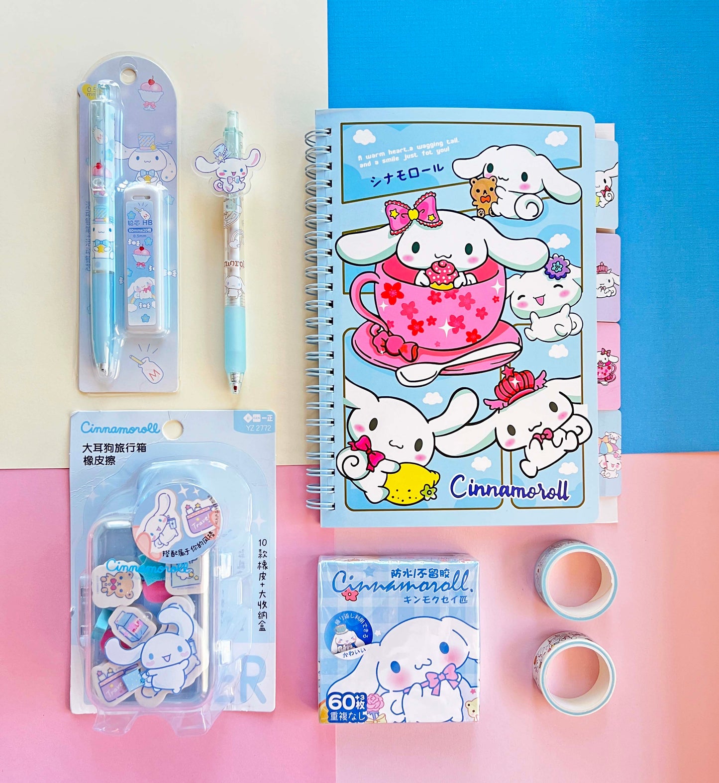 Sanrio Journal Stationery Bundle: Notebook, Stickers, Washi Tapes, Pencil & Pen