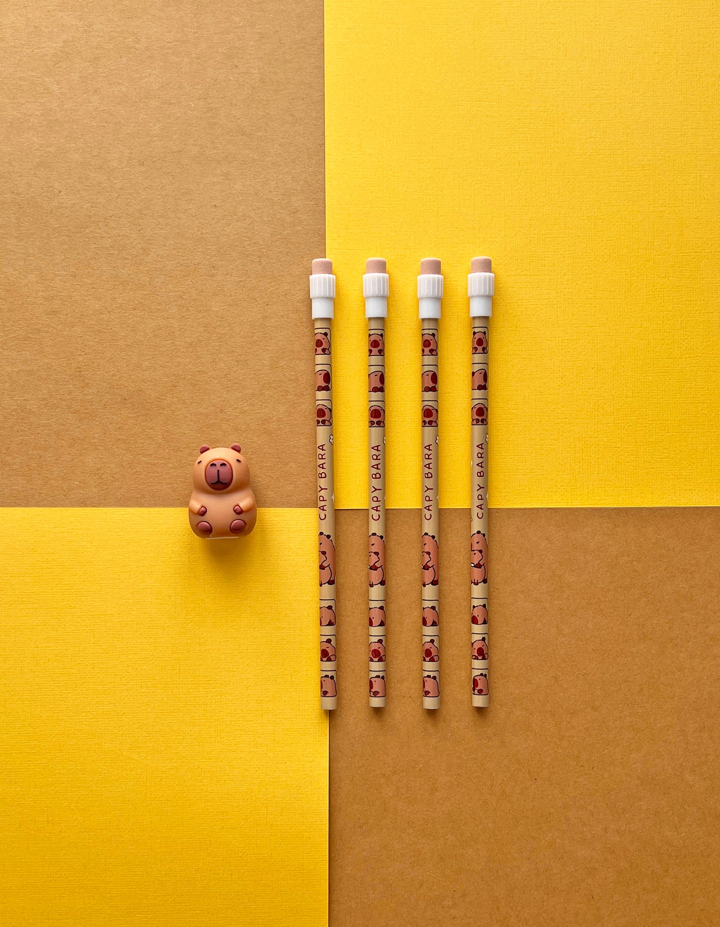 capybara pencil sharpener with pencils set kawaii stationery bundle