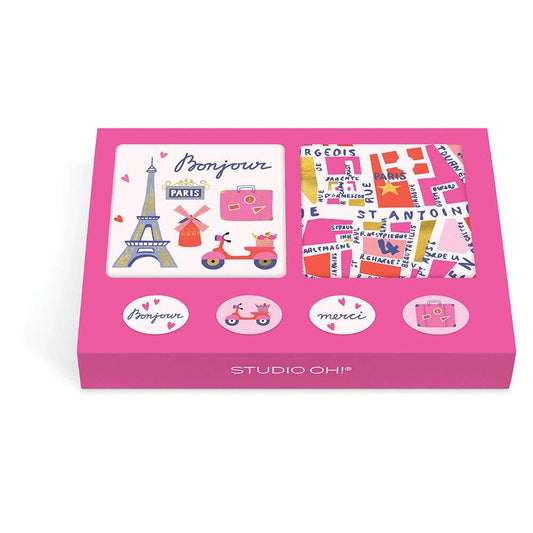 Rues de Paris Mini Note Card Set with Stickers