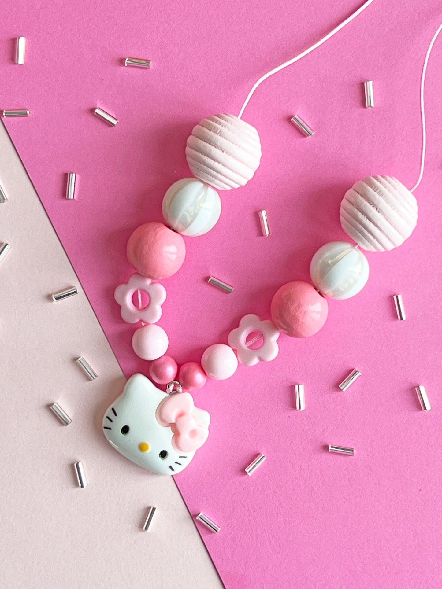 Girls Hello Kitty Beaded Necklace