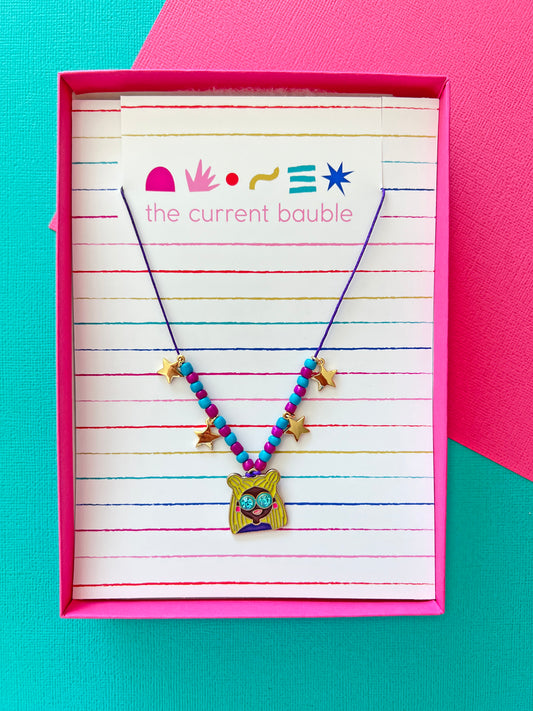 Girls Dainty Cool Girl Magic Charm Beaded Necklace