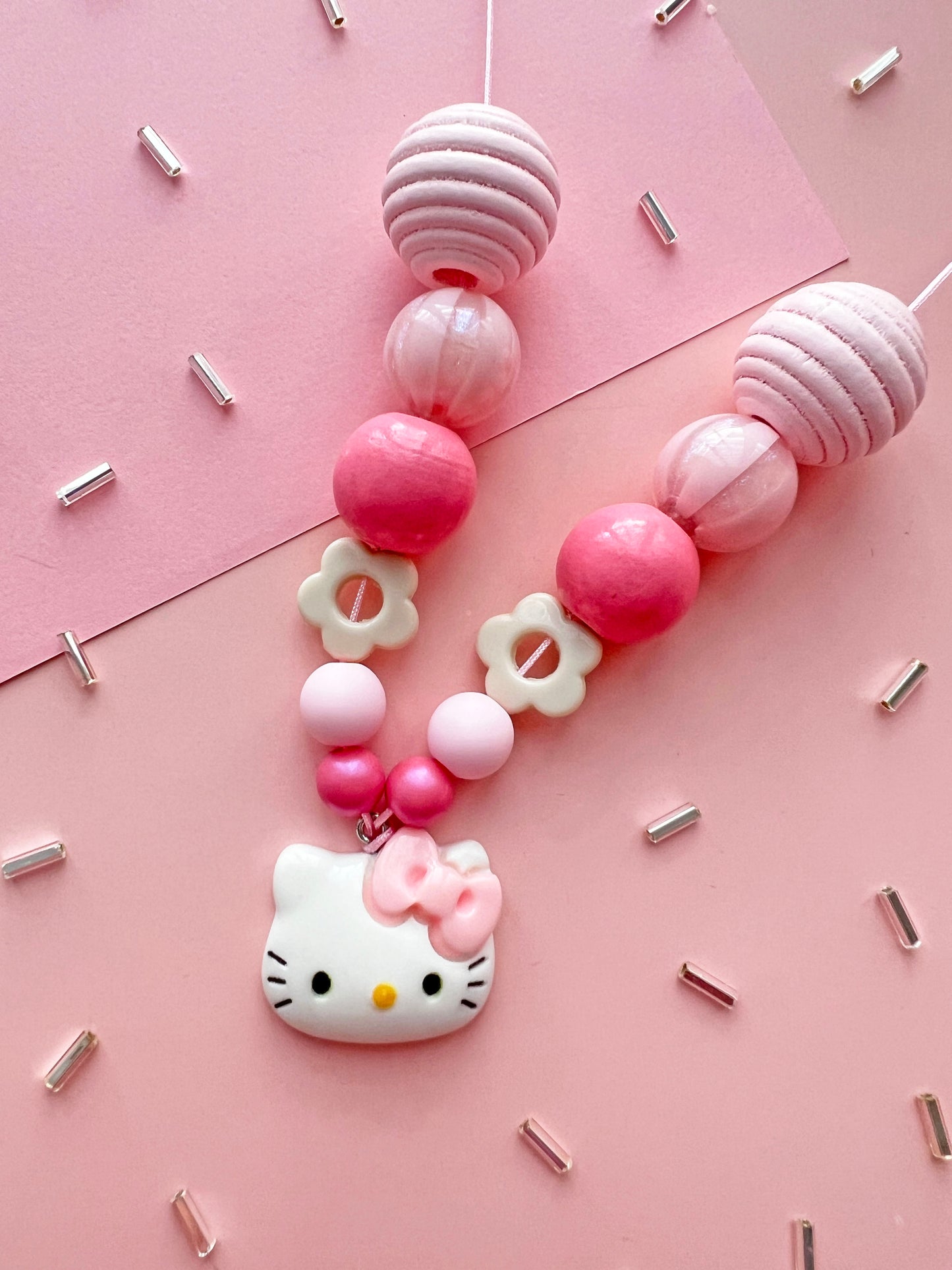 Hello Kitty Charm Beaded Necklace
