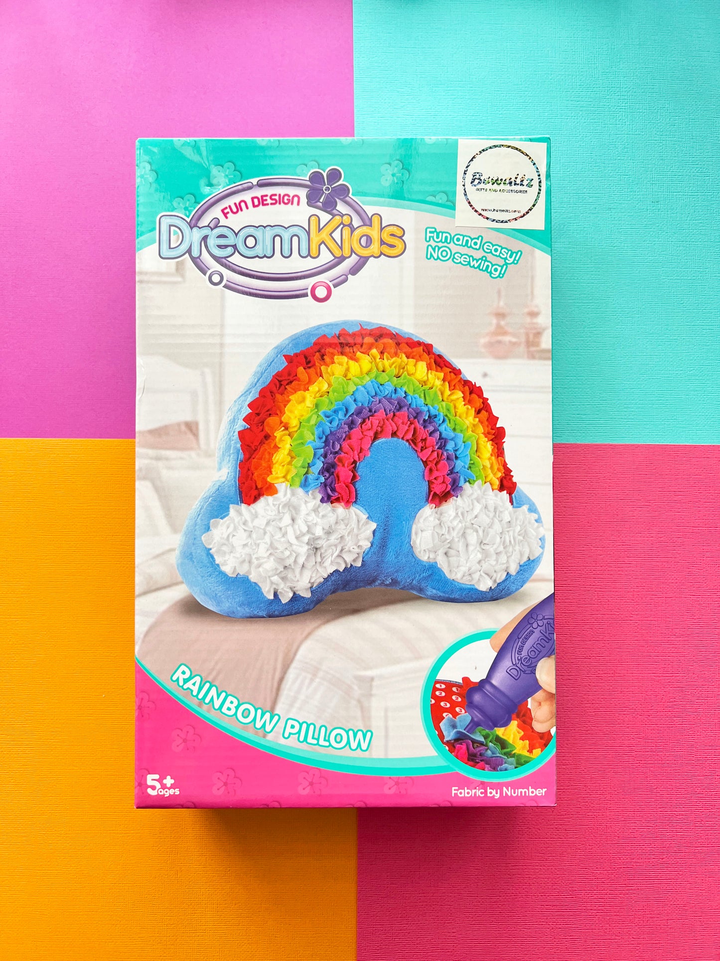 DIY Rainbow Pillow Kit for Kids – No Sew Craft Activity & Creative Gift