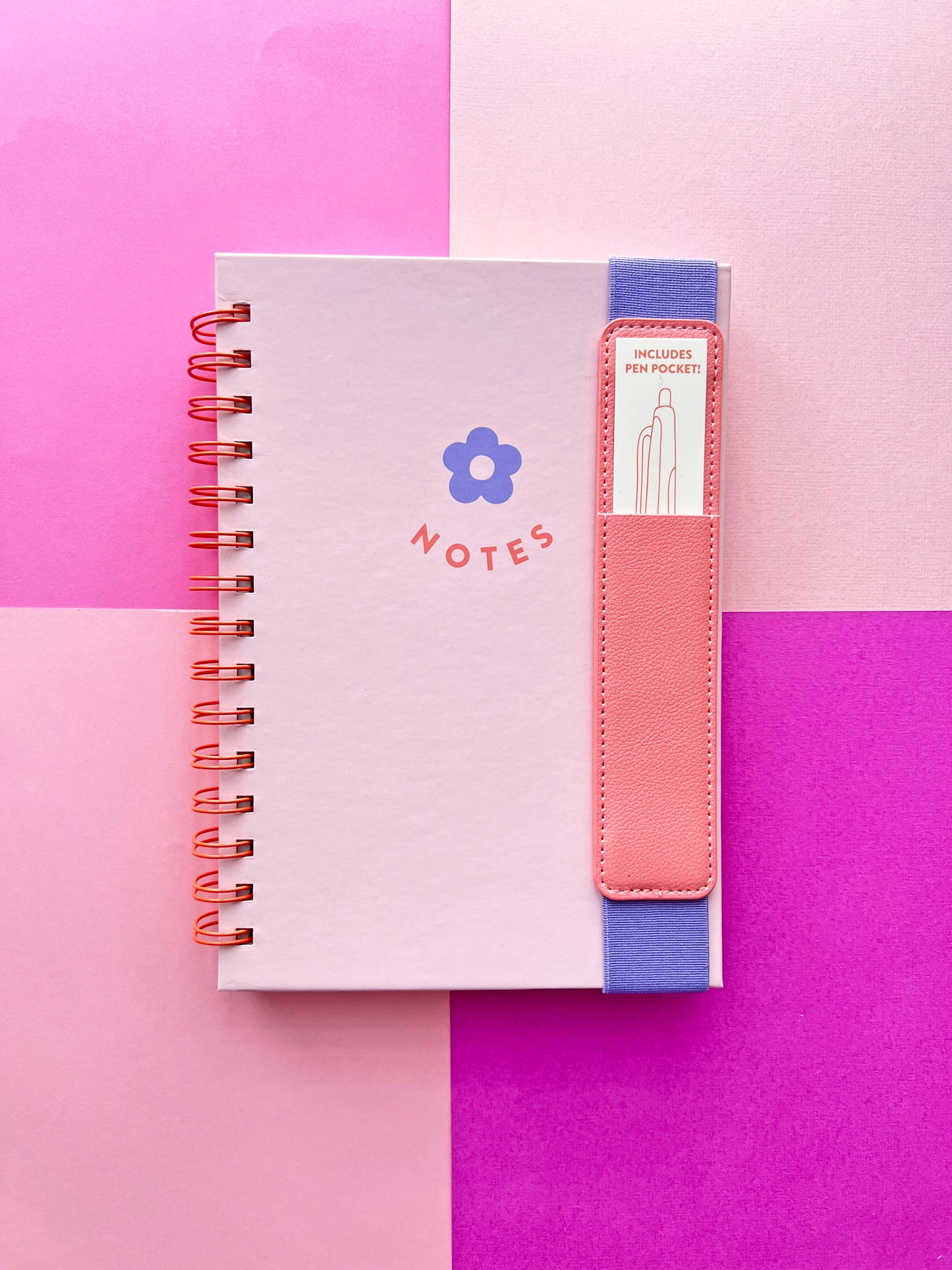 Notebook with Pen Pocket – Hardcover Journal with Elastic Band & Vegan Leather Pouch