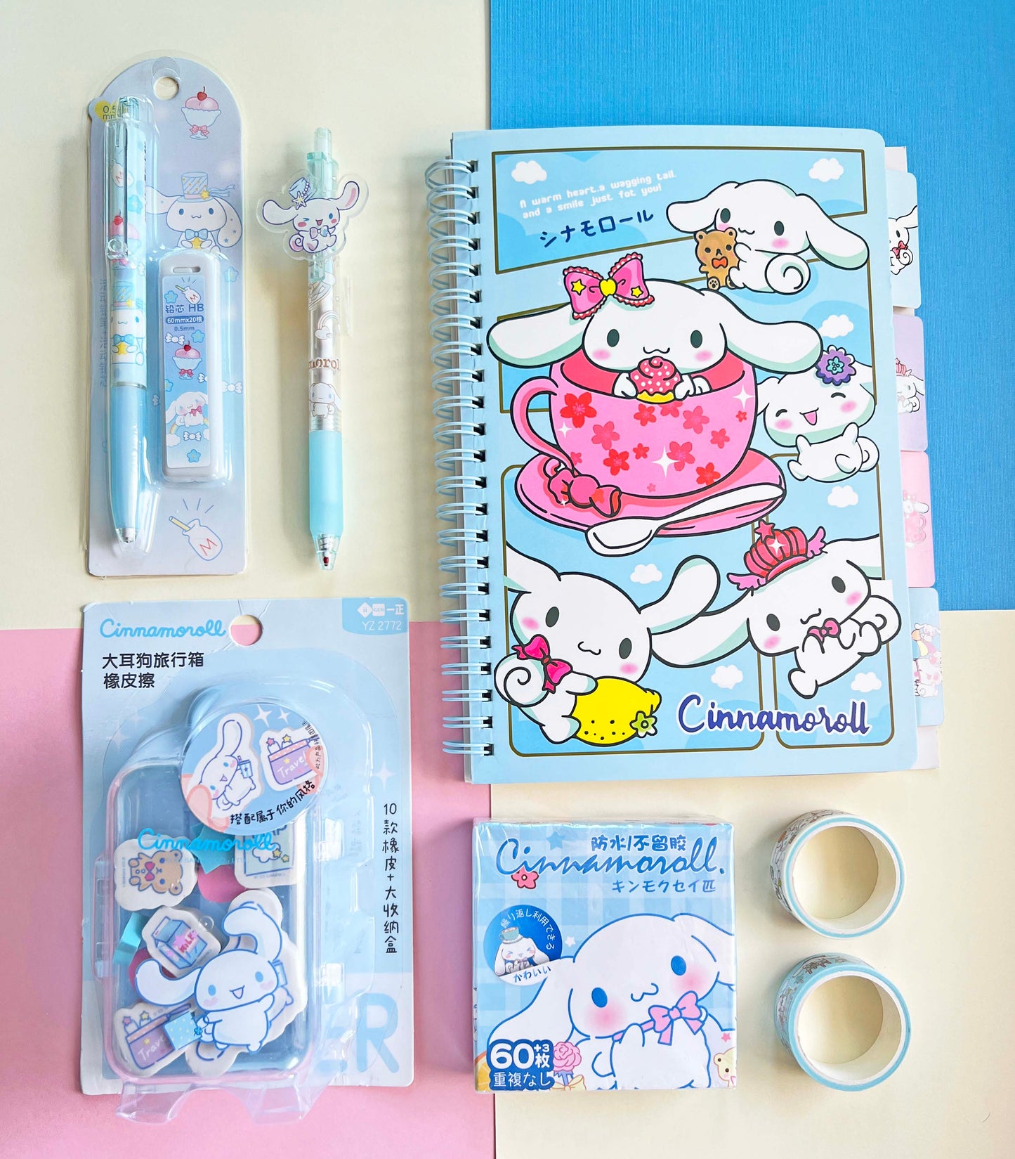 Sanrio Journal Stationery Bundle: Notebook, Stickers, Washi Tapes, Pencil & Pen