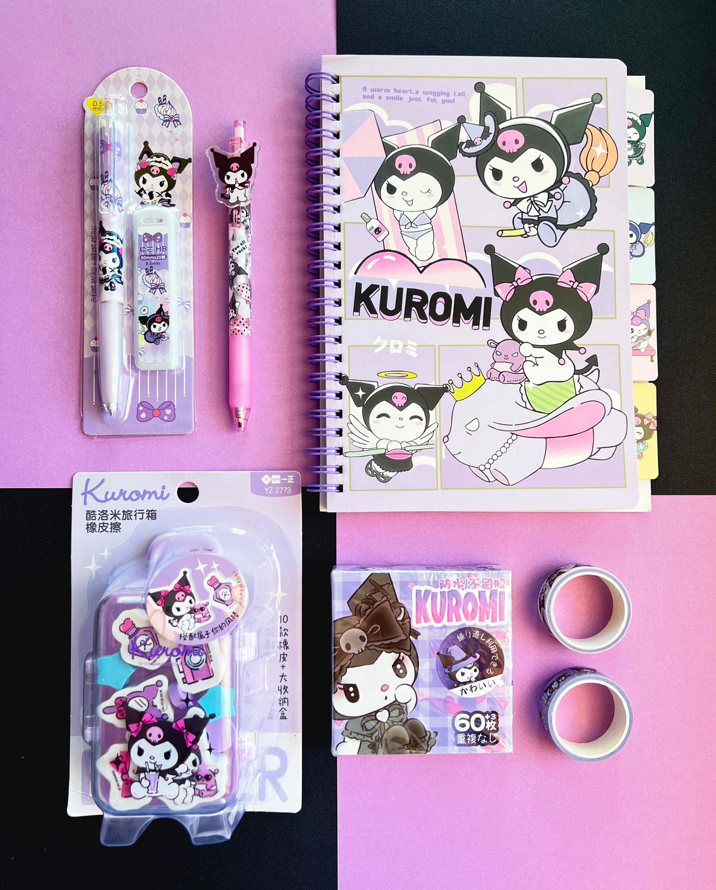 Sanrio Journal Stationery Bundle: Notebook, Stickers, Washi Tapes, Pencil & Pen