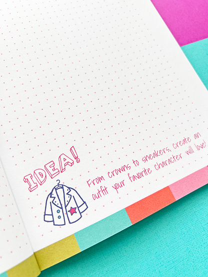 Creative reading prompt from the Books Over Boys reading journal for girls — encourages kids to design an outfit for their favorite book character. A fun literacy activity that builds imagination, story connection, and critical thinking.