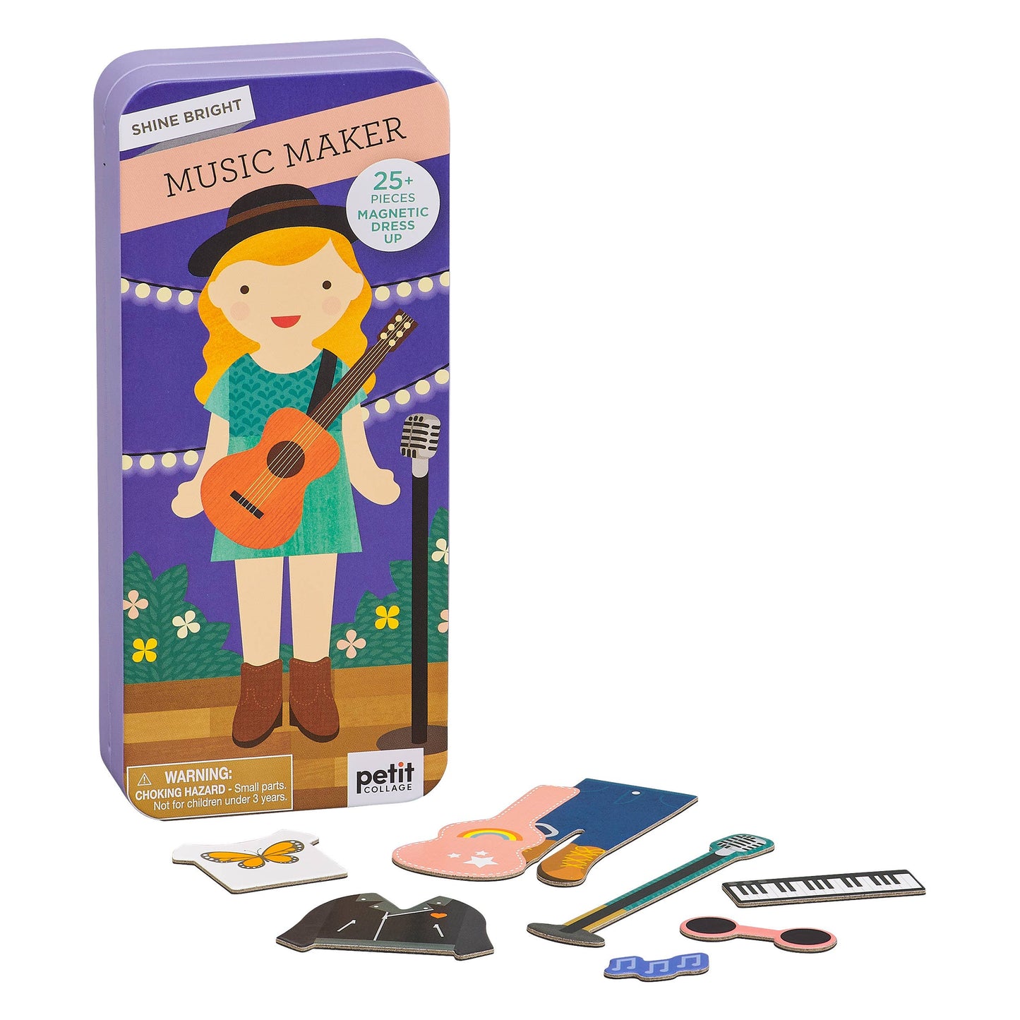 Music Maker magnetic play set packaging showing the character doll and creative layout possibilities.